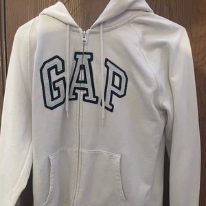White gap zip-up